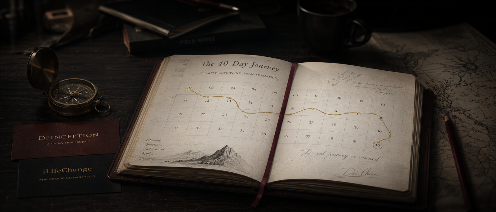 Premium 40-day iLifeChange journey desk scene